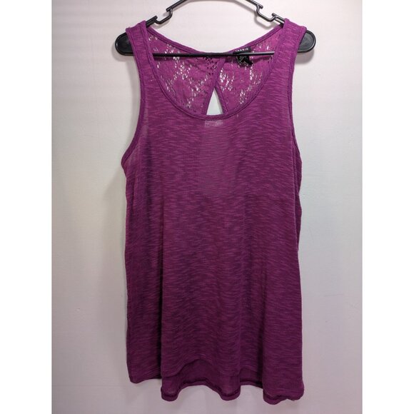 Torrid Purple Lace Back Tank Top Polyester Spandex Sleeveless Size 1 - Picture 1 of 8